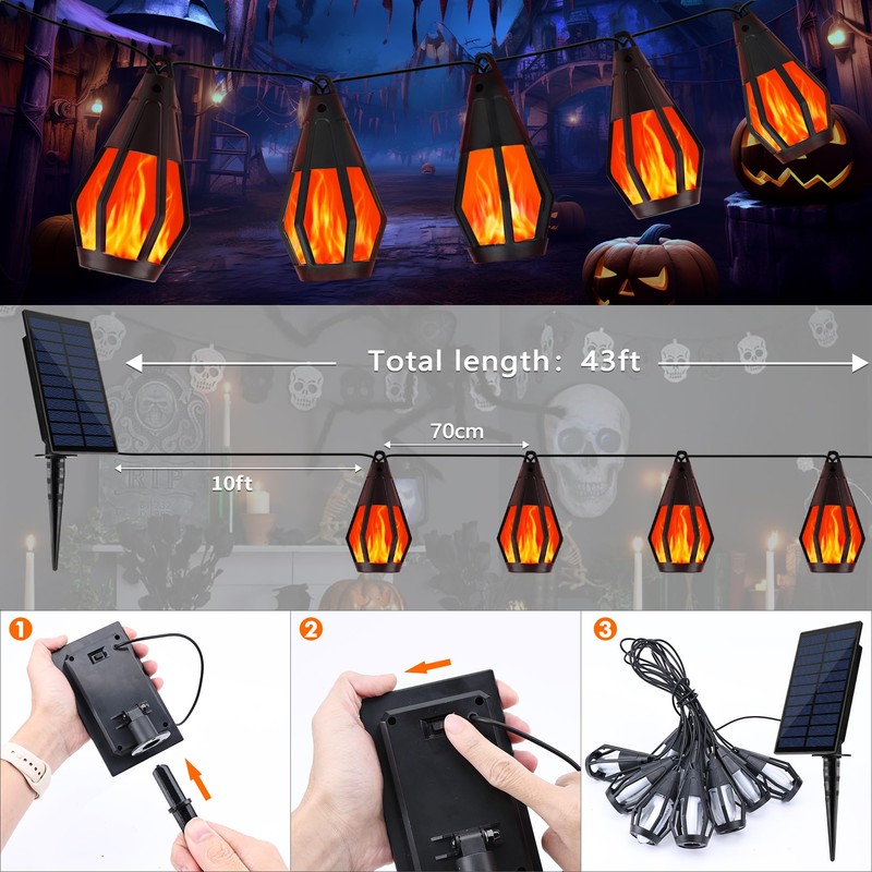 Solar String Lights for Outside, 33Ft Solar Patio Lights with