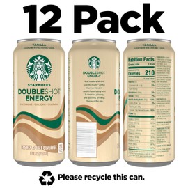 Starbucks - RTD Coffee Doubleshot Energy Drink Coffee Beverage, Vanilla, Iced Coffee, 15 fl oz Cans (Packaging May Vary) (Pack of 12)