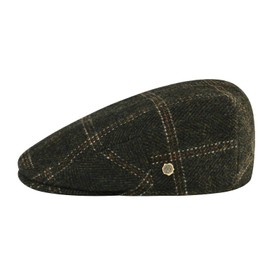 VOBOOM Men's Herringbone Flat Ivy Newsboy Hat Wool Blend Gatsby Cabbie Cap (Plaid Green, 7 7/8)