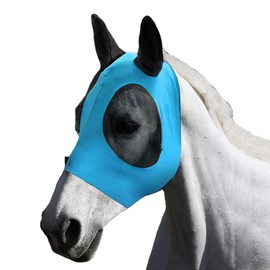 Horse Fly Mask with UV Protection - Breathable and Soft Fabric Anti-Mosquito Face Cover for Horses, Prevents Fly Bites and Blocks UV Rays, Comfortable and Secure Fit