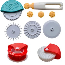 10 Pack Pastry Wheel Decorator Cutter Rolled Pastry Pie Crimper Cookie Cutter Wheel Pizza Baking Beads Pie Crust Cutters Baking & DIY Cooking Tool