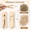 200 Pcs Mini Wooden Pegs with 30m Jute String, 3.5