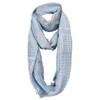 TigerTie Women's Loop Scarf in Light Blue White Grey Patterned