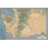 Washington State Parks & Federal Lands Map 24x36 Poster (Camel