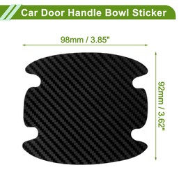 HOPESPANNER Universal 92x98mm Car Door Cup Protector Sticker Anti-Scratches+Auto Door Handle Protective Film 1 Set Black