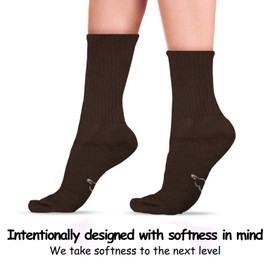 World's Softest Men's/Women's Classic Collection Crew Socks,Chocolate,Large