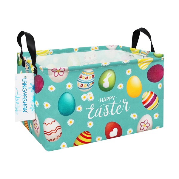 LANGYASHAN Rectangular Storage Bin Collapse Canvas Fabric Cartoon Storage Basket