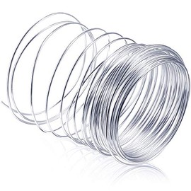 TecUnite Aluminum Craft Wire for Sculpting Bendable Metal Beading Wire for DIY Jewelry Making (1 Roll,Silver,30.4 m x 1 mm)