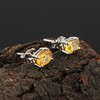 YASHEE Natural Citrine Gemstone Oval Shape Stud Earring For Women,
