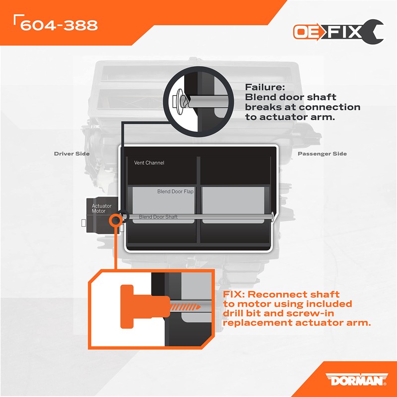 Dorman 604-388 Dual Zone Repair Kit Compatible with Select Jeep