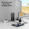 Alarm Clock Lamp with USB-A and USB-C Charger and Outlets