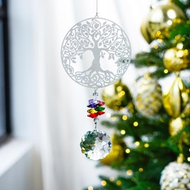 H&D Crystal Rainbow Suncatcher, Hanging Metal Pendant