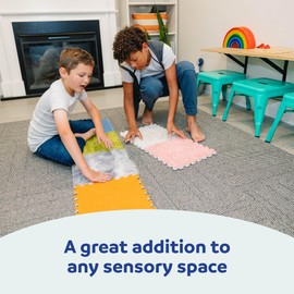 Fun and Function - Tactile Play Mat - Textured Sensory Mat for Kids - Sensory Fabric Squares with Textured Material on Top - Kids Sensory Play Items for Sensory Room