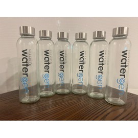 Solaris Glass Water Bottles With Caps: Clear, 6 Pack, 18 Oz, Leakproof Lids, Premium Soda Lime, Best As Reusable Drinking Bottle, Sauce Jar, Juice Beverage Container