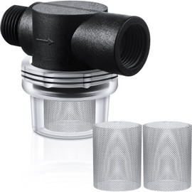 Honoson 3 Pcs Water Pump Strainer Filter Set Include Twist on Pipe Filter and Extra 50 Mesh Stainless Steel Screen, Rv Replacement 1/2 Inch Twist-on Pipe Strainer Compatible with WFCO or Shurflo Pump