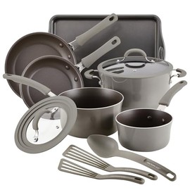 Rachael Ray 14741 11-Piece Nonstick Cookware Set - Gray