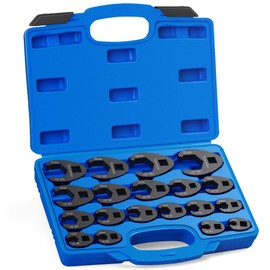 YSSNIUTOOL 19PC Metric Tool 8 to 32 mm Sizes, Drive Jumbo Flare Nut Wrench Set, Flare Nut Wrench set for 3/8in and 1/2in Drive Ratchet