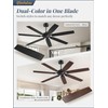 62 Inch Ceiling Fan No Light with Remote Control, Black