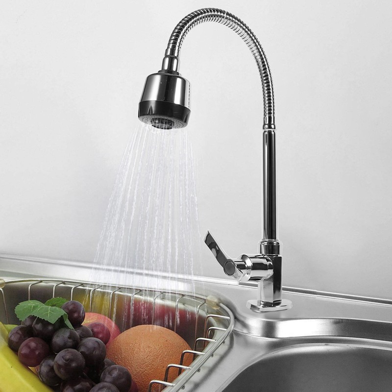 Zinc Alloy Swivel Spout Single Handle Sink Kitchen Faucet Pull