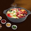 Cast Iron Hot Pot with Divider, 12.5 Inch Dual-Sided Shabu
