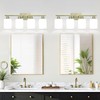 MOKATNG 4-Light Bathroom Light Fixtures, Aged Brass Vanity Light with