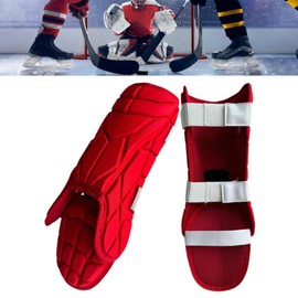 F Fityle Baseball Batter Leg Guards Shin Protection Teenager Training Sports Comfortable Ergonomic Lightweight Adjustable Foot Guards , Red