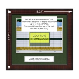 11x10 Brown Golf Scorecard Frame, Mouldling brn-001, Green Mat (holds approx. 6"x8" card; card not included)