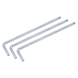sourcing map 3pcs 6mm Ball End Hex Key Wrench, Metric L Shaped Long Arm CR-V Steel Repairing Tool for Bikes Furniture Repair