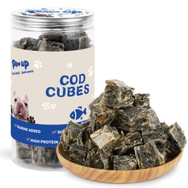 PAWUP Cod Skin Cubes Dog Treat, Chew Fish Skins Rolls w/Taurine, One-Ingredient Grain Free Healthy Dog Treat, Rich in Omega3, 8 oz