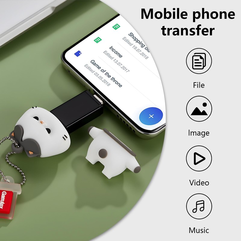 GARRULAX USB Flash Drives, 16GB/32GB/64GB/128GB Silicone USB2.0 High Speed Thumb