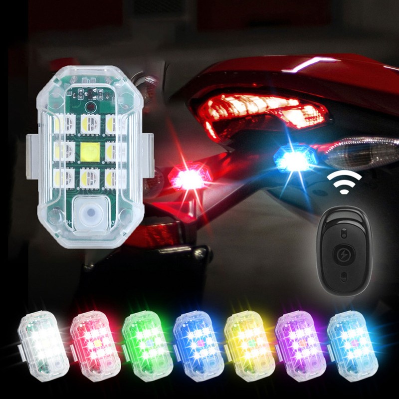 4Pcs LED Strobe Light High Brightness Waterproof Portable Wireless Flashing
