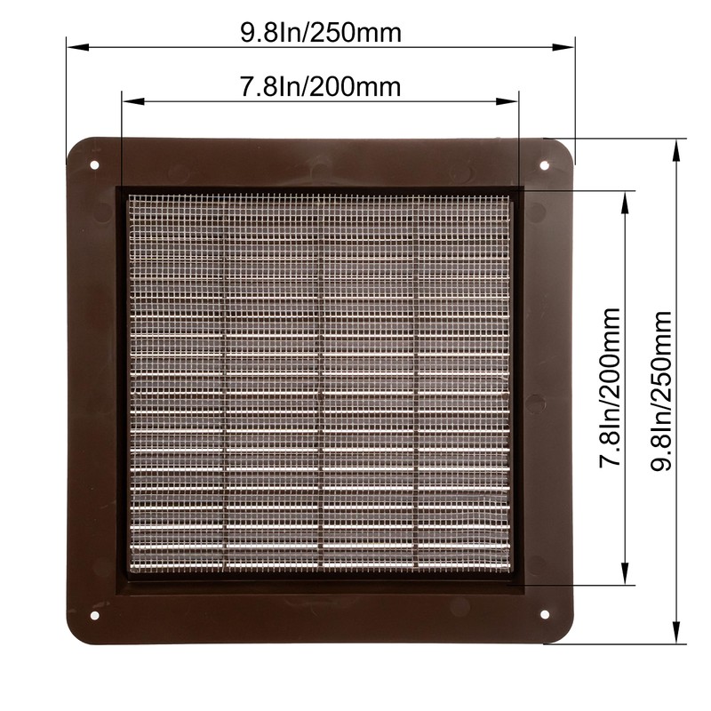 ECOPRO VENT Brown Square Ventilation Grille / 8" x 8"