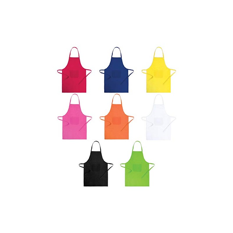 eBuyGB Plain Bib Pockets Adjustable Chefs Apron 7 Colours BBQ
