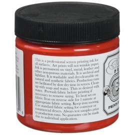 Jacquard Professional Screen Print Ink, Water-Soluable, 4oz Jar, Bright Red (105)