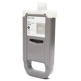 Ink+ PFI 1700 Compatible Ink Cartridge Pigment Replacement for Canon PFI-1700 PFI-1700GY 0774C001AA imagePROGRAF PRO-2000 PRO-4000 PRO-4000S PRO-6000S PRO-4100 PRO-4100S PRO-6000 (Grey, 700ML)