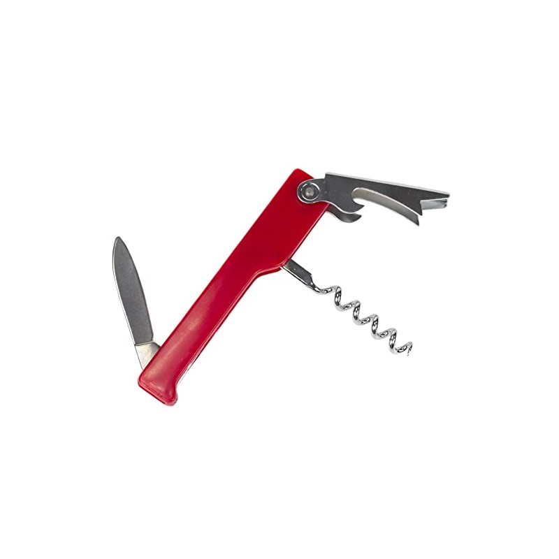 Chef Craft Select Waiter's Corkscrew with Knife, 4.5 inch, Red