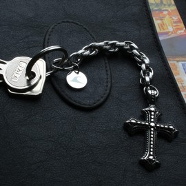 WAVEPIRATE® Stainless Steel Key Chain Cross KT Women Men, silver, Keyring