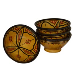 Ceramic Appetizer Bowls Handmade Moroccan Serving Set of 4 Exquisite Pieces With Vivid Colors
