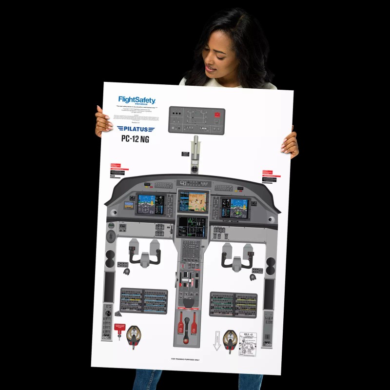 Pilatus Aircraft PC-12 NG Cockpit Training Poster 24"x36"