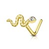 COCHARM 14K Solid Gold Snake Nose Stud 20g Yellow Gold