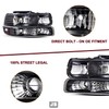 JSBOYAT 4pcs Headlight Assembly Fit for 1999-2002 Chevy Silverado 1500