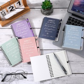 Sinmoe 6 Sets Thank You Gifts for Colleagues, 6 Spiral Notepads, 6 Ballpoint Pens with Touchpen, Farewell Gift for Colleagues, Motivational Gift Set for Christmas (Thank You)