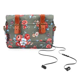 Tourbn TOURBON Waterproof Canvas Bike Panniers Bicycle Pouch Handlebar Bag Flower Pattern