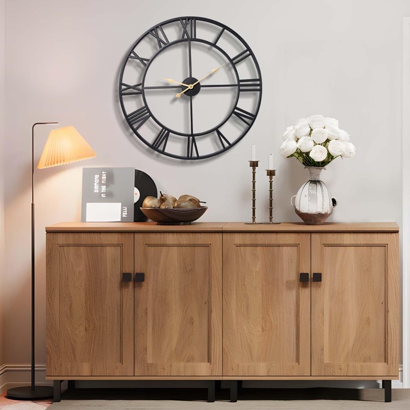 Vantic 32 Inch Large Wall Clock, Roman Numeral Metal Oversized