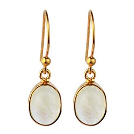 Rainbow Moonstone 4x6mm Oval Cabochon Jewelry natural Gemstone 925 Sterling Rose Gold Plated Dangle Earrings Christmas Gifts for Women