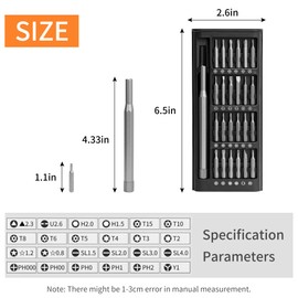 SooGree 25 in 1 Small Screwdriver Set Precision Screwdriver Set Magnetic Screwdriver Kit Electronic Repair Tool kit for PC Laptop Phone Watch Eyeglasses Phillips and Star Tiny Screw Driver