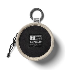 Ringke MINI POUCH TAMBOURINE BAG Earphone Case Storage Storage Case Cash Coin Pouch Earphone Pouch Mini Pouch Mini Bag (with Carabiner) - Beige, beige