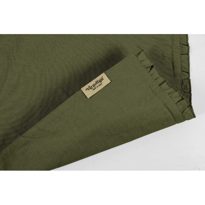 Vargottam Dark Olive Green Home Decor Cotton Flex Reversible Fabric