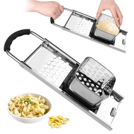 Spätzle Slicer, Stainless Steel Spaetzle Grater, Spaetzle Press with Rubber Handle, Spätzle Sieve, Dishwasher Safe, Spätzle Scraper for Homemade Spaetzle and Buttons, Spaetzle Board Grater Slicer,