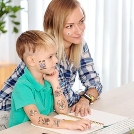 JoyAura Reading Book Temporary Tattoos - 8 Sheets 200 Pcs Books Butterfly Birthday Decorations Reading Lover Flower Tattoo Stickers for Kids Booklish Party Supplies Favors